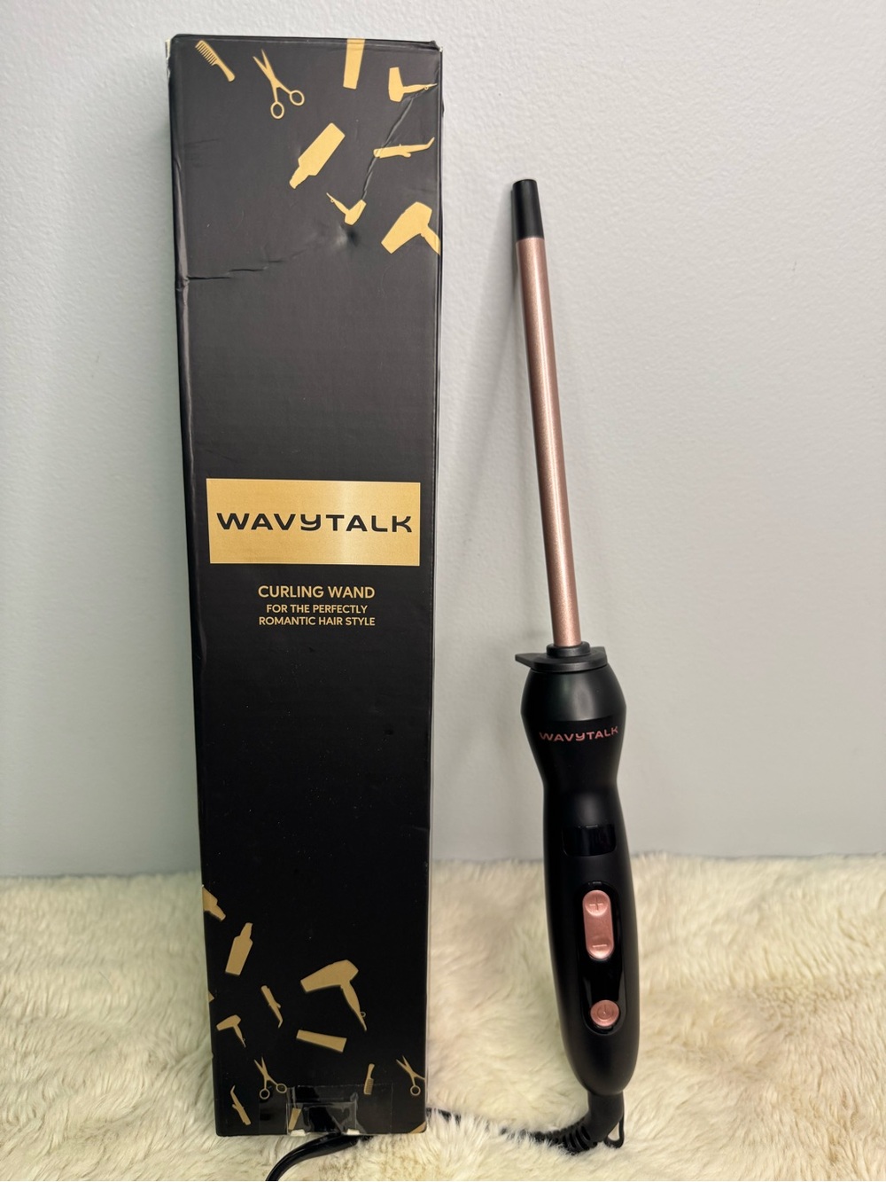 WavyTalk Rose Gold Curling Wand - Women’s Hair Accessory